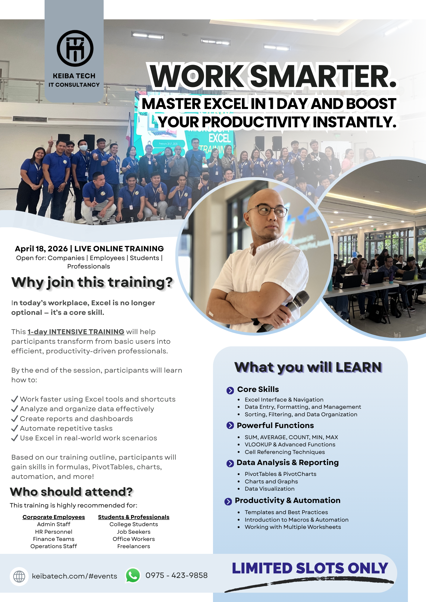 1-Day Live Training Seminar Microsoft Excel: Basic to Intermediate Mastery