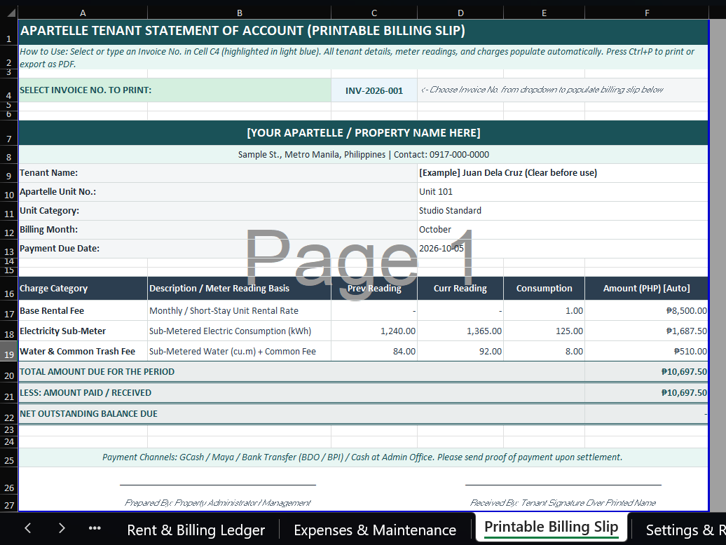 Apartelle Rental Template preview