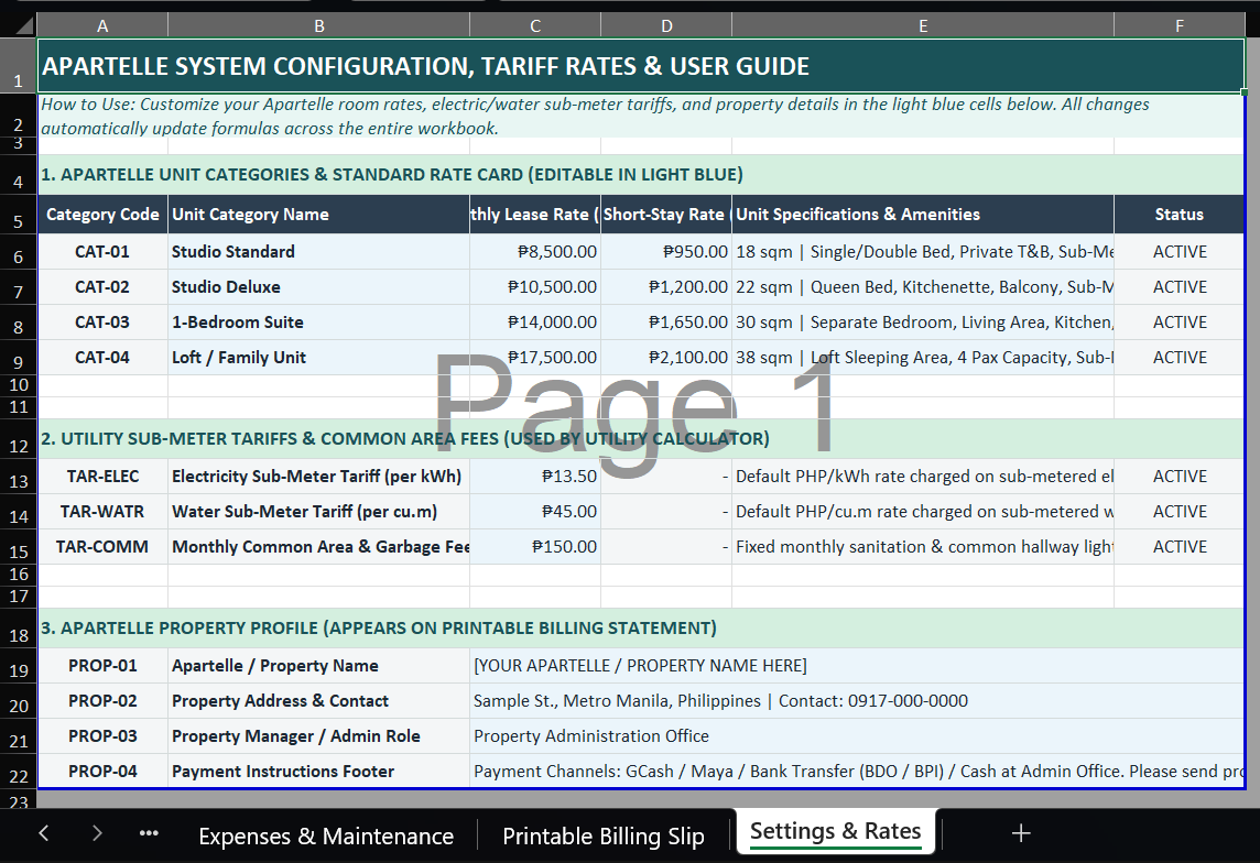 Apartelle Rental Template preview