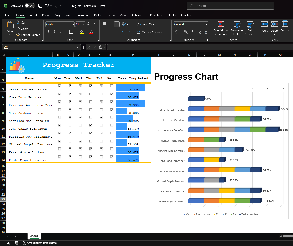 Progress Tracker template