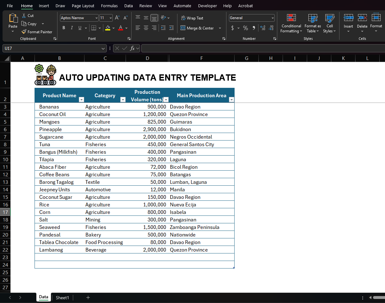 Auto Updating Data Table